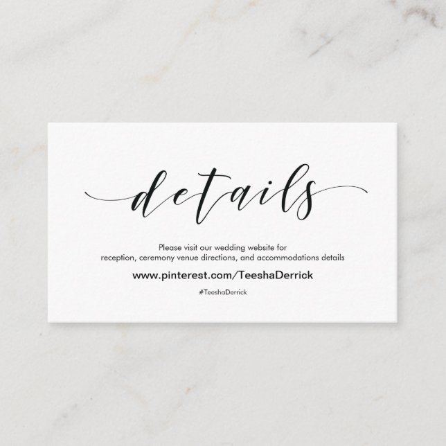 Belo Cartão de Gabinete de Detalhes do Site de Cas (Frente)