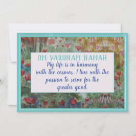 Belo Cartão de Meditação Mantra e Afirmação