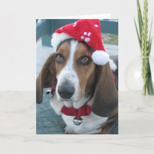 Belo Cartão de Natal de Papais noeis de Basset