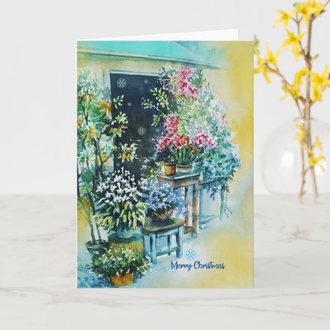 Belo cartão de natal Floral feito com amor (Flor Amarela)