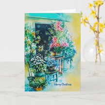 Belo cartão de natal Floral feito com amor