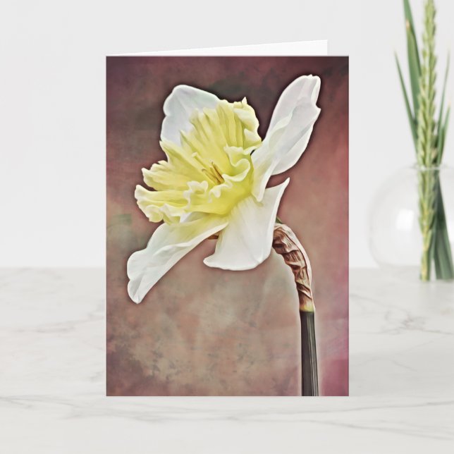 Belo Cartão de Nota de Arte da Flor Daffodil (Frente)