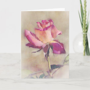 Belo Cartão de Nota de Arte Rosa Rosa Rosa Rosa Ro