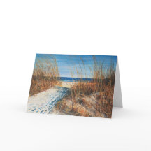 Belo Cartão de Nota de Pintura em Praia Dunas de A