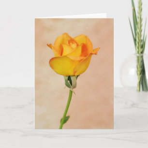 Belo Cartão de Nota de Rosa de Arte Amarelo