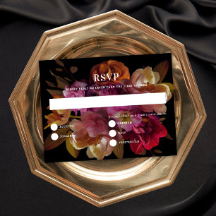 Belo Cartão de Resposta de Casamento Floral pintad