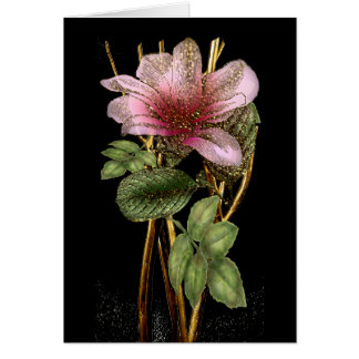 Belo Cartão Floral Rosa e Dourado Todas as Ocasiõe