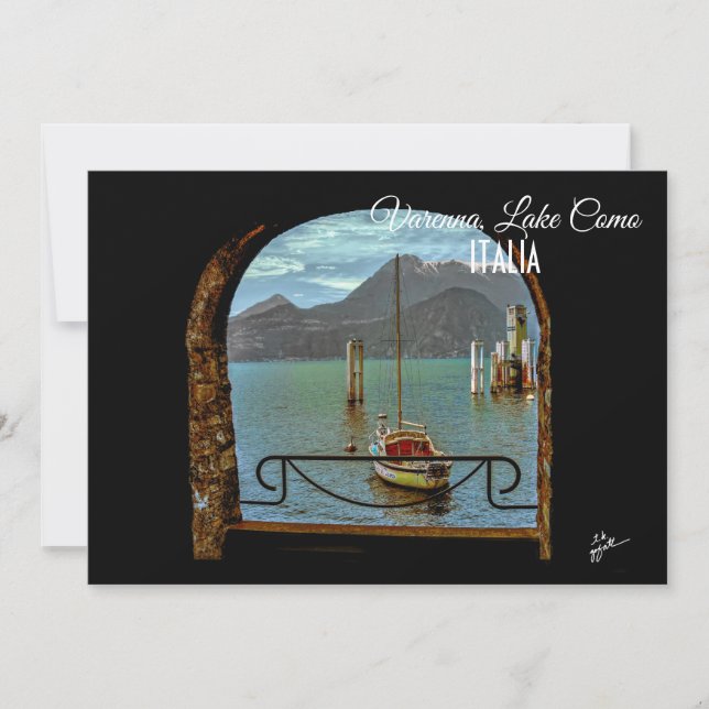 Belo Cartão postal de Imagem do Barco Varenna Itál (Frente)