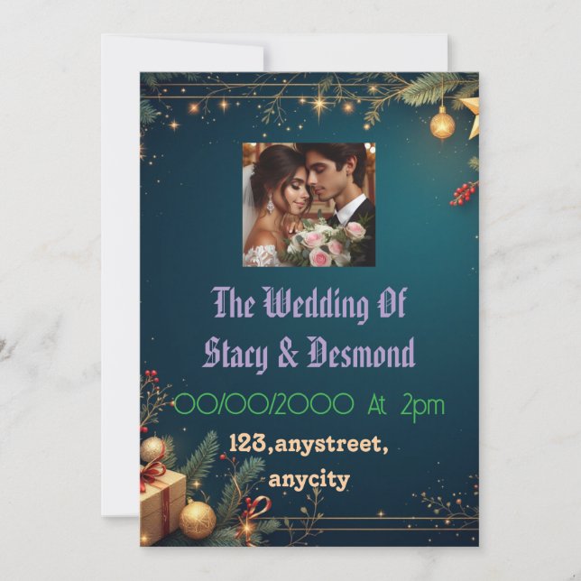 Belo Casal do Convite de Casamento Elegante (Frente)