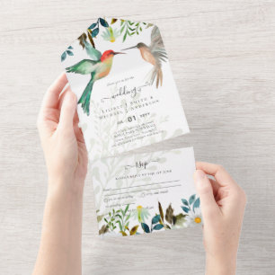 Belo casamento de Casais de HUMMINGBIRDS