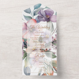 Belo casamento floral de aquarela