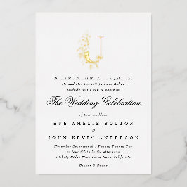 Belo Casamento Floral DOURADO do Monograma