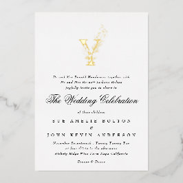 Belo Casamento Floral DOURADO do Monograma