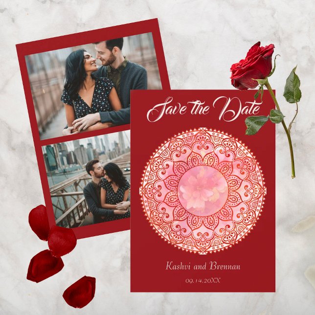 Belo Casamento Mehndi Salve O Cartão De Data (Criador carregado)