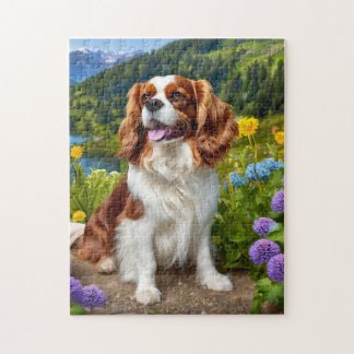 Belo cavaleiro Rei Charles Spaniel quebra-cabeça