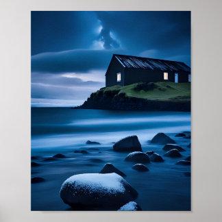 Belo cenário marítimo ou poster de desenho