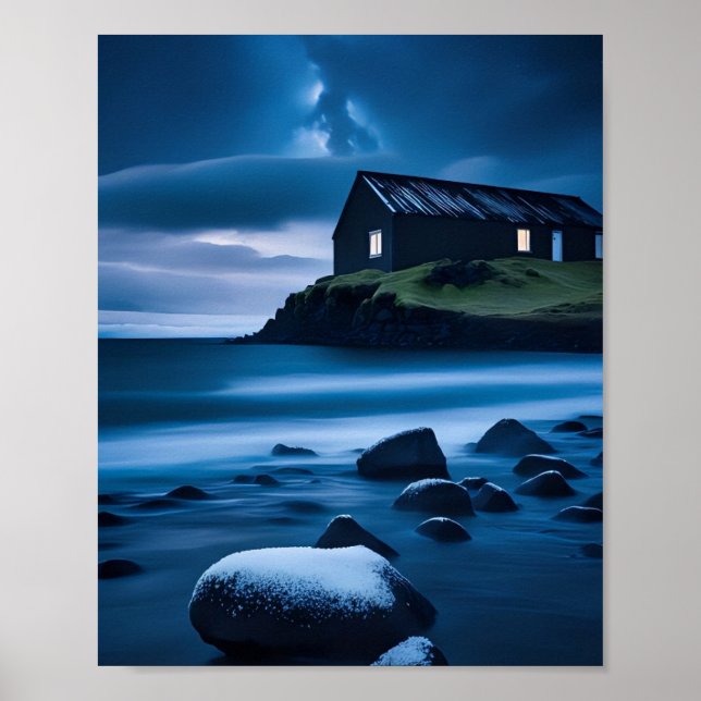 Belo cenário marítimo ou poster de desenho (Frente)