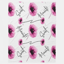 Belo cobertor de velhas flores cor-de-rosa