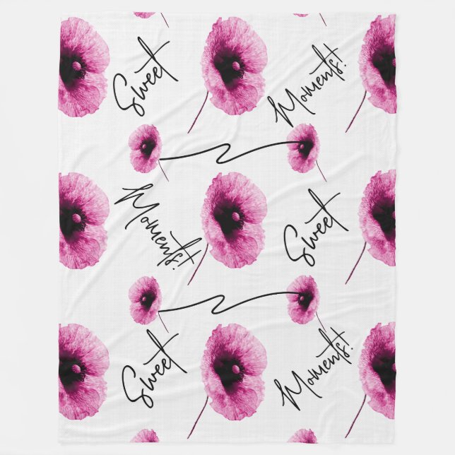 Belo cobertor de velhas flores cor-de-rosa (Frente)