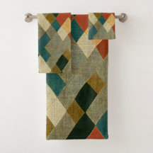 Belo Colorir Padrão Moderno Conjunto de Toalhas de