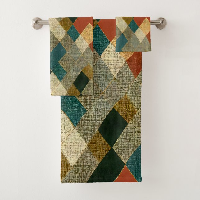 Belo Colorir Padrão Moderno Conjunto de Toalhas de (Insitu)