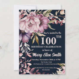 Belo Convite à Celebração de Aniversário Floral