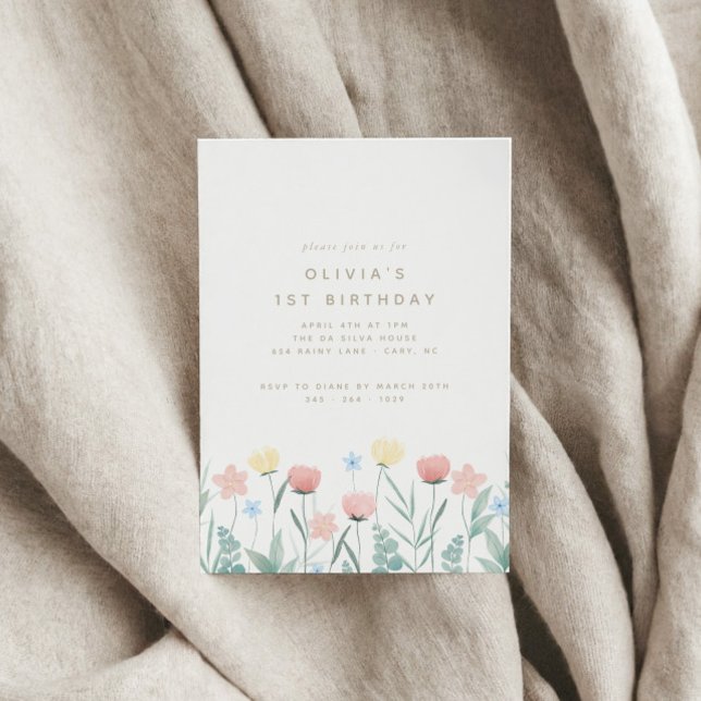 Belo Convite de Aniversário para Buquê de Flor Sel (Criador carregado)