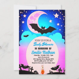 Belo Convite De Chá de fraldas Rosa E Azul