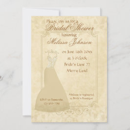 Belo convite para Chá de panela de papel Beige Vin