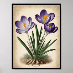 Belo Crocus Sativus Flower Wall Poster
