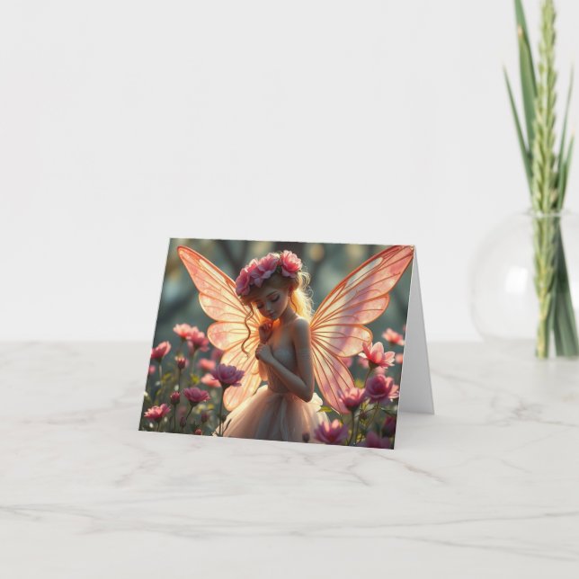 Belo Delicado Cartão de Fada Romântico (Frente)