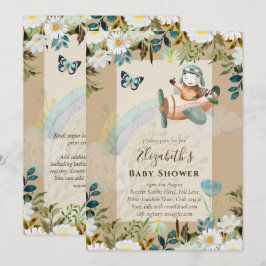 Belo divertimento Piloto Bebês Chás Convites