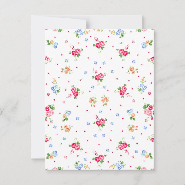 Belo e elegante colchão, pequenos corações florais (Frente)