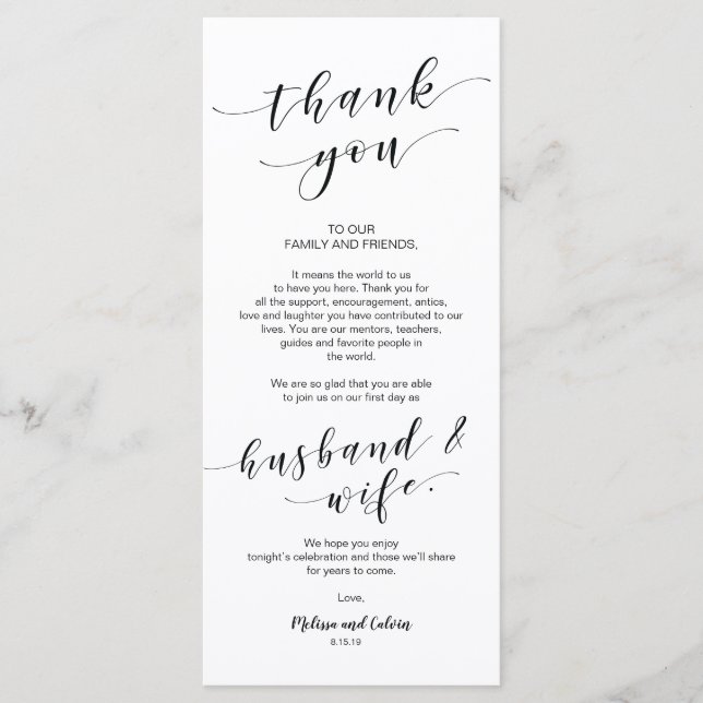 Belo Elegante Obrigado por colocar o cartão de con (Frente)