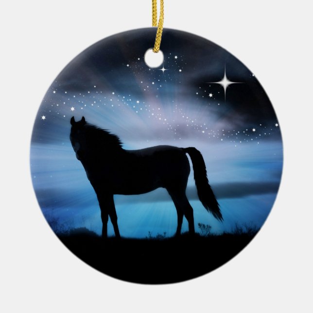 Belo Enfeites de natal de Cavalo (Frente)