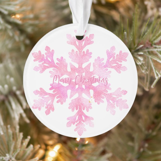 belo enfeites de natal de floco de neve rosa (Árvore)