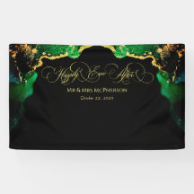 Belo Espanto Dourado de Casamento Negro Emerald