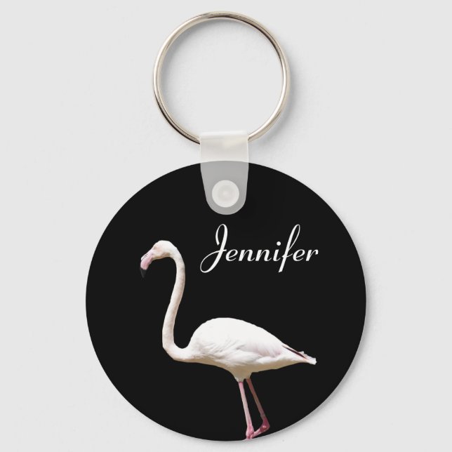 Belo Flamingo - Chaveiro de Nome Personalizado (Frente)