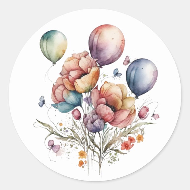 Belo Flores e Balões Adesivos (Frente)