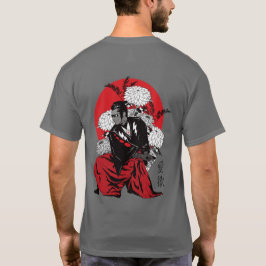 Belo Impressão do Samurai japonês na camiseta