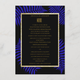 Belo Menu de Casamento de Folha de Feto Azul