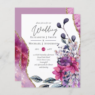 Belo ORÇAMENTO Violet Pink Floral Agate Casamento