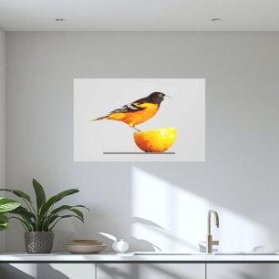 Belo Oriole/Arte Canvas Minimalista Laranja