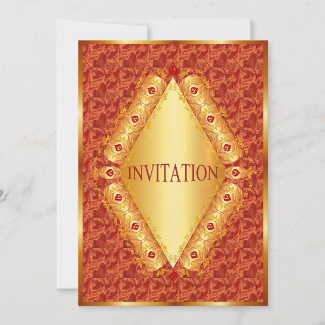 Belo ouro Diamante em convite laranja (Frente)
