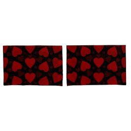 Belo padrão cardíaco vermelho em preto