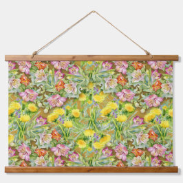 Belo Padrão Floral Colorido Cor-de-Rosa Amarelo