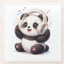 Belo Panda Usando Fones de Ouvido Porta-Copos | Ka