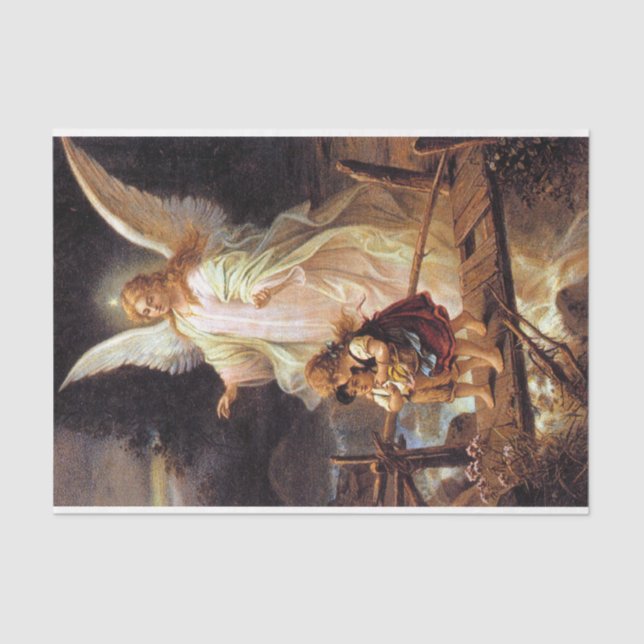 Belo Papel de Tecido de Decoupage do Anjo do Guard (Frente )