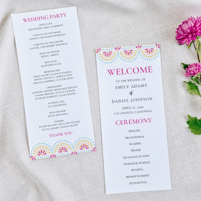 Belo Papel Picado Programa Casamento Mexicano (Criador carregado)