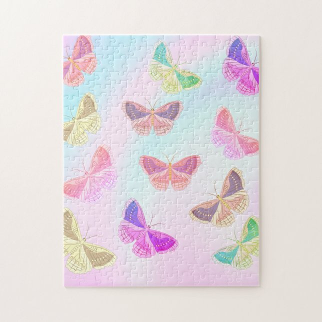Belo Pastel Butterflies Quebra-cabeça (Vertical)